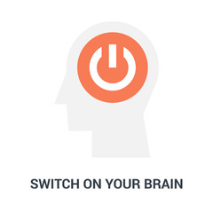 switch on your brain icon concept