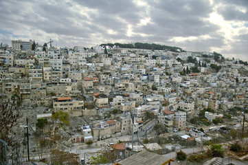 Palestinian village of Silwan in West Bank near Jerusalem
