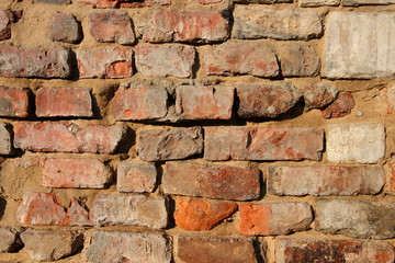 Fragment of old brickwork.
