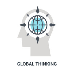 global thinking icon concept