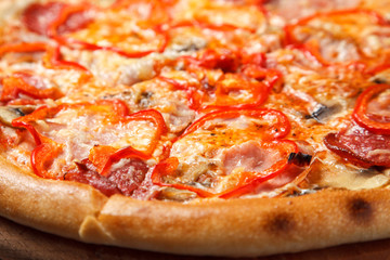 Sliced Pizza Close Up