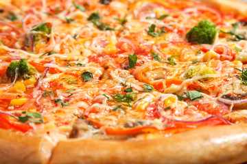 Sliced Pizza Close Up