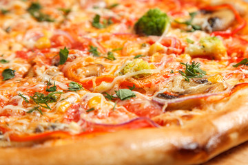 Sliced Pizza Close Up