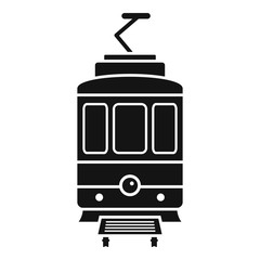 City tramcar icon. Simple illustration of city tramcar vector icon for web design isolated on white background