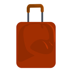Brown travel bag icon. Cartoon of brown travel bag vector icon for web design isolated on white background