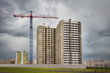 Fototapeta na wymiar Construction of an apartment house