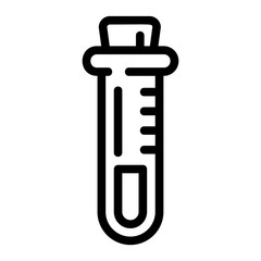 Test tube icon. Outline test tube vector icon for web design isolated on white background