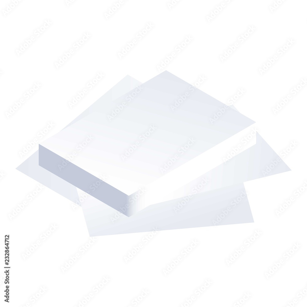 Poster paper stack icon. isometric of paper stack vector icon for web design isolated on white background