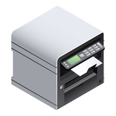 Office printer icon. Isometric of office printer vector icon for web design isolated on white background