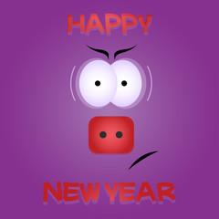 Happy chinese new year 2019. Zodiac sign. Funny Pig with a puzzled face.