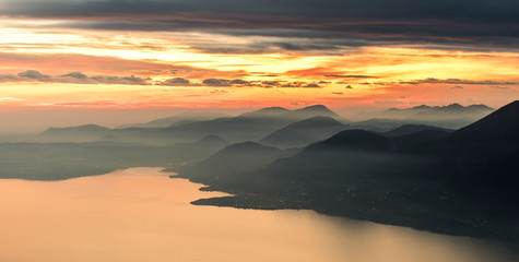 tramonto dal Monte Baldo sul Lago di Garda