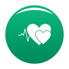 Cardiology icon. Simple illustration of cardiology vector icon for any design green
