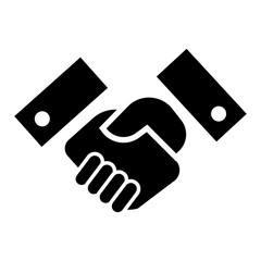 Handshake icon. Simple illustration of handshake vector icon for web design isolated on white background