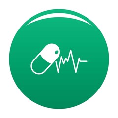 Capsule icon. Simple illustration of capsule vector icon for any design green