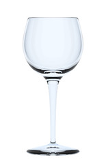 wine glass isolated on white background, 3d illustration