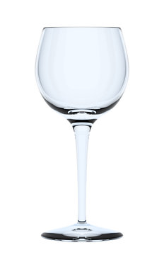 wine glass isolated on white background, 3d illustration
