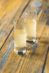 Two glasses of limoncello