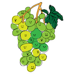 Grapes with faces emotions hand drawn - 232866334