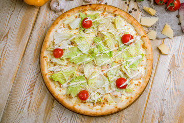 Pizza Caesar on plate