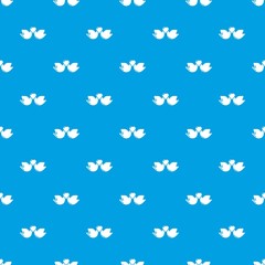 Wedding doves heart pattern vector seamless blue repeat for any use