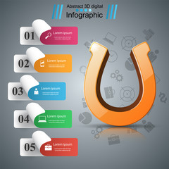 Horseshoe 3d icon - business infographic. Vector, eps 10