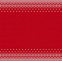 Fototapeta na wymiar Knitted geometric design for a sweater in fair Isle style. Textured background with empty place for text.