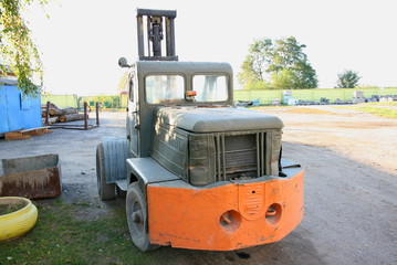 Old car loader. Front view.