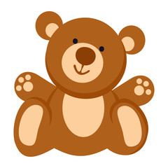 Soft toy. Teddy bear line icon. Vector illustration. EPS 10. Toy.