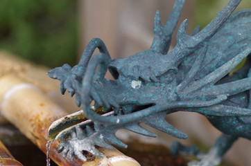 手水舎の龍