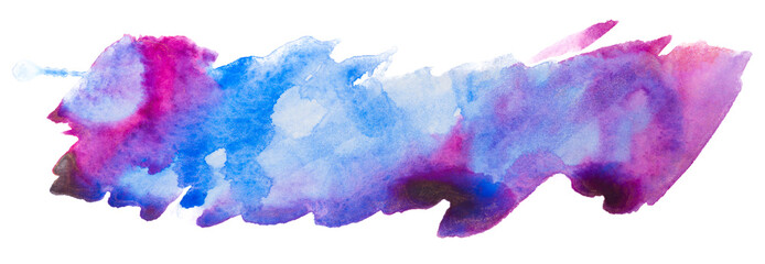 Violet blue purple watercolor stain hand drawn. DIY hand drawn.
