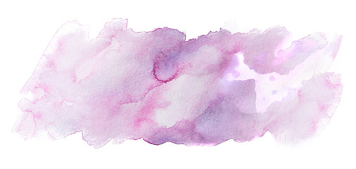 Violet watercolor stain painted with a brush hand drawn.