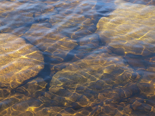 Rocks on the bottom through water texture.