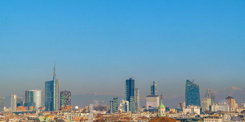 Obraz premium Cityscape Aerial View Milan City, Italy