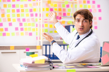 Male doctor with many conflicting prioritites 