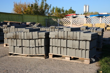 Concrete products. Racks with road borders.