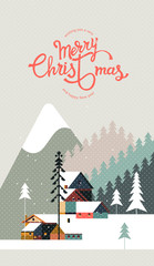 Wishing you a very Merry Christmas and Happy New year. Winter calligraphy and background. Vector illustration.