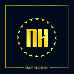 Initial Letter NH Logo Template Design