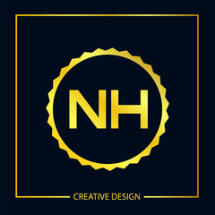 Initial Letter NH Logo Template Design