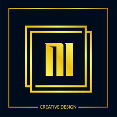 Initial Letter NI Logo Template Design