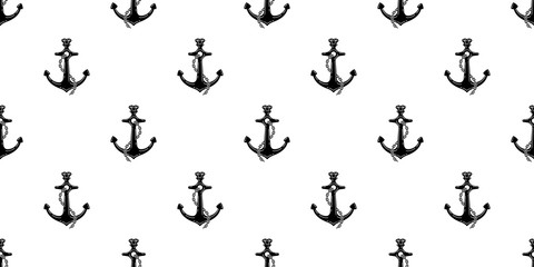 Anchor Seamless Pattern vector boat helm diamond gem nautical maritime tropical background isolated wallpaper