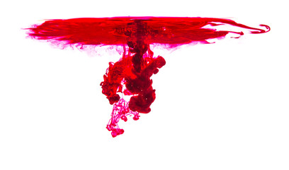 a drop of paint in water