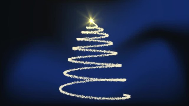 Animated Christmas tree with blue background