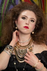 Girl with puffy hair, 1980's style