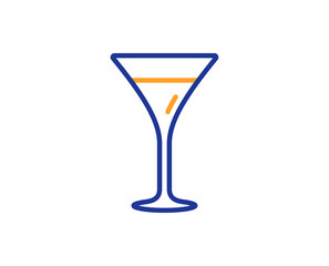 Martini glass line icon. Wine glass sign. Colorful outline concept. Blue and orange thin line color icon. Martini glass Vector