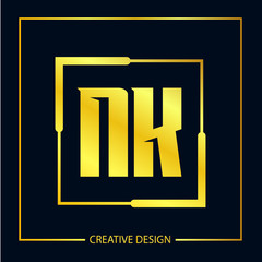 Initial Letter NK Logo Template Design