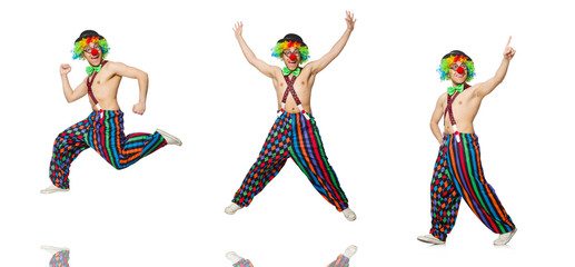 Obraz premium Funny clown isolated on the white background