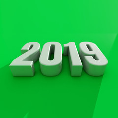 New Year Red 2019 Creative Design Concept 3D Rendered Image