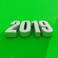 New Year Red 2019 Creative Design Concept 3D Rendered Image