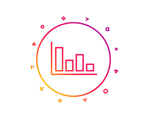 Histogram Column chart line icon. Financial graph sign. Stock exchange symbol. Business investment. Gradient pattern line button. Histogram icon design. Geometric shapes. Vector