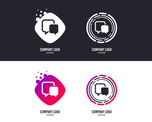 Logotype concept. Chat sign icon. Speech bubble symbol. Communication chat bubble. Logo design. Colorful buttons with icons. Chat logo vector